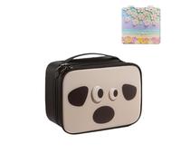 BBMMAYB Fashionable Three-Layer Wallet Makeup Bag - Cute Waterproof Design Makeup Storage Bag, Ideal for Travel and Carrying Personal Care Products, Ladies' Makeup Bag Set (Black/Makeup Mirror)