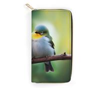 BBNMSJKS Beaver Cartoon Print Long Wallet for Women Men PU Leather Card Holder Organizer with Zipper Coin Pocket & Cash Slots, Cute Birds in Love, 19.7x10.5cm, Modern