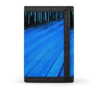 BBNMSJKS Black And Blue Dragonfly Print Trifold Wallet with ID Window & Key Ring | Slim Front Pocket Wallet with 8 Card Holder, Blue Line, One size, Modern