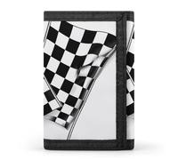 BBNMSJKS Blue Honduras Flag Print Trifold Wallet with ID Window & Key Ring | Slim Front Pocket Wallet with 8 Card Holder, Checkered Flags Race Flag, One size, Modern