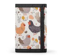 BBNMSJKS Blue Honduras Flag Print Trifold Wallet with ID Window & Key Ring | Slim Front Pocket Wallet with 8 Card Holder, Chicken Pattern, One size, Modern