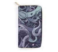 BBNMSJKS Colorful Bird 1 Print Long Wallet for Women Men PU Leather Card Holder Organizer with Zipper Coin Pocket & Cash Slots, The Sea Witch Inspired, 19.7x10.5cm, Modern