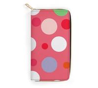 BBNMSJKS Cool Bull Riding Print Long Wallet for Women Men PU Leather Card Holder Organizer with Zipper Coin Pocket & Cash Slots, Cute Polka Dot, 19.7x10.5cm, Modern