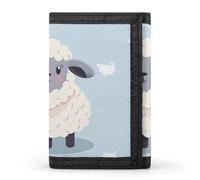 BBNMSJKS Crazy Save Manatee Print Trifold Wallet with ID Window & Key Ring | Slim Front Pocket Wallet with 8 Card Holder, Cute Cartoon Sheep, One size, Modern