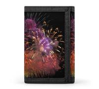 BBNMSJKS Crazy Save Manatee Print Trifold Wallet with ID Window & Key Ring | Slim Front Pocket Wallet with 8 Card Holder, Explosion Firework 3d, One size, Modern