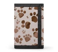 BBNMSJKS Crazy Save Manatee Print Trifold Wallet with ID Window & Key Ring | Slim Front Pocket Wallet with 8 Card Holder, Dog Bones Paw Prints, One size, Modern