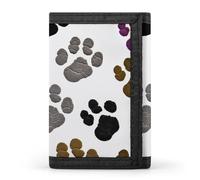 BBNMSJKS Crazy Save Manatee Print Trifold Wallet with ID Window & Key Ring | Slim Front Pocket Wallet with 8 Card Holder, Dog Paw Prints Printing, One size, Modern