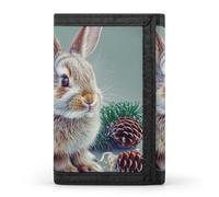 BBNMSJKS Electric Guitar Print Trifold Wallet with ID Window & Key Ring | Slim Front Pocket Wallet with 8 Card Holder, Funny Bunny Rabbit, One size, Modern