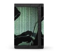 BBNMSJKS Flamingos on White Print Trifold Wallet with ID Window & Key Ring | Slim Front Pocket Wallet with 8 Card Holder, Hacker Attack, One size, Modern