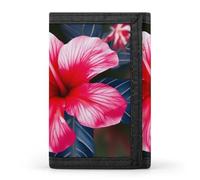 BBNMSJKS Flamingos on White Print Trifold Wallet with ID Window & Key Ring | Slim Front Pocket Wallet with 8 Card Holder, Hawaii Pink Flower, One size, Modern