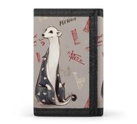 BBNMSJKS Flamingos on White Print Trifold Wallet with ID Window & Key Ring | Slim Front Pocket Wallet with 8 Card Holder, French Fashion Model Ferrets, One size, Modern