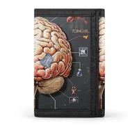 BBNMSJKS Hawaii Beach Golf Course Print Trifold Wallet with ID Window & Key Ring | Slim Front Pocket Wallet with 8 Card Holder, Human Brain, One size, Modern