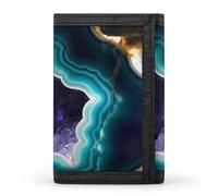 BBNMSJKS Sweet Basset Hound Florals Print Trifold Wallet with ID Window & Key Ring | Slim Front Pocket Wallet with 8 Card Holder, Teal Agate, One size, Modern