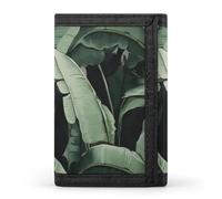 BBNMSJKS Sweet Basset Hound Florals Print Trifold Wallet with ID Window & Key Ring | Slim Front Pocket Wallet with 8 Card Holder, Tropical Banana Palm Leaves Art, One size, Modern