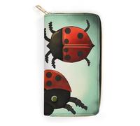BBNMSJKS Taekwondo Martial Arts Prin Print Long Wallet for Women Men PU Leather Card Holder Organizer with Zipper Coin Pocket & Cash Slots, Ladybug Cartoon, 19.7x10.5cm, Modern