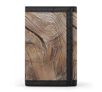 BBNMSJKS Tropical Palm Banana Leaves Print Trifold Wallet with ID Window & Key Ring | Slim Front Pocket Wallet with 8 Card Holder, Wood Grain, One size, Modern
