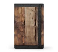 BBNMSJKS Tropical Palm Banana Leaves Print Trifold Wallet with ID Window & Key Ring | Slim Front Pocket Wallet with 8 Card Holder, Wood Grain 1, One size, Modern