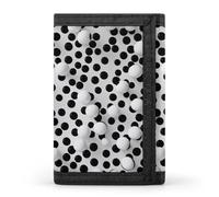 BBNMSJKS Xmas Gift Deer Print Trifold Wallet with ID Window & Key Ring | Slim Front Pocket Wallet with 8 Card Holder, Black and White Dot, One size, Modern
