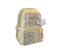 BBNSIV Kawaii Pin Display Backpack With Inserts for Pins - Cute Daypack for Girls, Women, Men - School, Hiking, Daily Use Bag (Yellow)