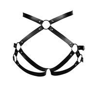 BBOHSS Leather Women's Body Harness Fashion Garter Belt Carnival Gothic Halloween Punk Dance Festival Garter Clothing, black, One size