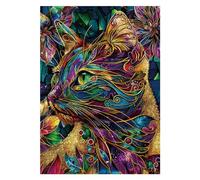 BBOLDIN 1000 Piece Vibrant Cat Puzzle, Modern Fantasy Rainbow Painting, Cardboard Jigsaw Puzzle for Adults 16+