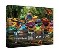 BBOLDIN Colorful Frog Puzzle 1000 Piece for Adults, Rainbow Frogs Jigsaw Puzzle Nature, Forest Animal Scenic Puzzles