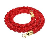 BBOSCH Barrier Rope Hemp Rope with 2 End Hooks, Extra Long 100-305cm Barrier Rope,Post Queue Line Barrier - for Crowd Control/Queue Barrier/Theater(Size:7ft/215cm,Color:Red)