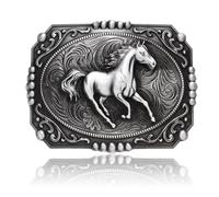 BBOTEN Vintage Running Horse Belt Buckles for Men, Rodeo Cowboy Belt Buckle Mens, Large Western Belt Buckles, 3.running Horse, Large