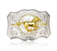 BBOTEN Western American Star Belt Buckle Large Texas Belt Buckles for Men Dad Horse Belt Buckles Men Western Cowboy, Grey, S