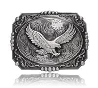 BBOTEN Western Belt Buckle for Men, Large Belt Buckle Golden Soaring Eagle, Eagle Cowboy Big Belt Buckles, Grey, S