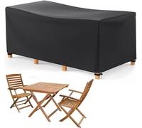 BBOVOBB Large Rectangular Garden Table Furniture Covers 220x90x80cm(LxWxH) Waterproof Table Cover 420D Heavy Duty Oxford Fabric, Rattan Furniture Cover for Patio Set Bistro Sofa