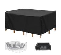 BBOVOBB Outdoor Garden Furniture Covers,150x90x75cm(LxWxH) Rectangular Rattan Furniture Covers 420D Oxford Anti-UV Tear-Resistant Patio Furniture Cover for outside Rectangle,Patio Set Cover,