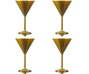BBP Martini Glass Gold - Reusable Polycarbonate Plastic - 199ml/7oz - Pack of 4