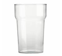BBP Plastic Nonic Pint Glasses Stackable Glasswasher Safe - 570ml - Pack of 48