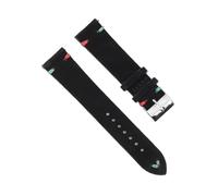 BBPLWEEA ENICEN Suede Leather Vintage Watch Straps Blue Watchbands Replacement Strap Compatible with Watch Accessories 18mm 20mm 22mm 24mm(Black-Red Green Line,18mm)