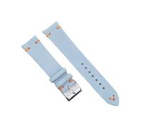 BBPLWEEA ENICEN Suede Leather Vintage Watch Straps Blue Watchbands Replacement Strap Compatible with Watch Accessories 18mm 20mm 22mm 24mm(Blue-Orange Line,20mm)