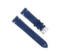 BBPLWEEA ENICEN Suede Leather Vintage Watch Straps Blue Watchbands Replacement Strap Compatible with Watch Accessories 18mm 20mm 22mm 24mm(RoyalBlue-White Line,24mm)