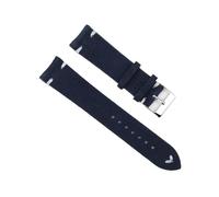 BBPLWEEA ENICEN Suede Leather Vintage Watch Straps Blue Watchbands Replacement Strap Compatible with Watch Accessories 18mm 20mm 22mm 24mm(DarkBlue-White Line,22mm)