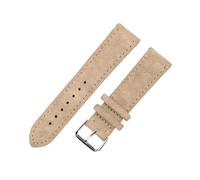 BBPLWEEA ENICEN Suede Leather Vintage Watch Straps Blue Watchbands Replacement Strap Compatible with Watch Accessories 18mm 20mm 22mm 24mm(Beige with Line,18mm)