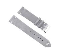 BBPLWEEA ENICEN Suede Leather Vintage Watch Straps Blue Watchbands Replacement Strap Compatible with Watch Accessories 18mm 20mm 22mm 24mm(Gray-White Line,22mm)