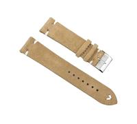 BBPLWEEA ENICEN Suede Leather Vintage Watch Straps Blue Watchbands Replacement Strap Compatible with Watch Accessories 18mm 20mm 22mm 24mm(Khaki-White Line,18mm)