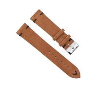 BBPLWEEA ENICEN Suede Leather Vintage Watch Straps Blue Watchbands Replacement Strap Compatible with Watch Accessories 18mm 20mm 22mm 24mm(Brown-Black Line,20mm)