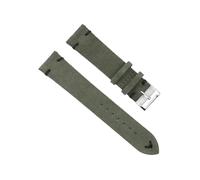 BBPLWEEA ENICEN Suede Leather Vintage Watch Straps Blue Watchbands Replacement Strap Compatible with Watch Accessories 18mm 20mm 22mm 24mm(Green-Black Line,22mm)