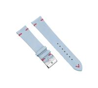 BBPLWEEA ENICEN Suede Leather Vintage Watch Straps Blue Watchbands Replacement Strap Compatible with Watch Accessories 18mm 20mm 22mm 24mm(Blue-Red Line,24mm)