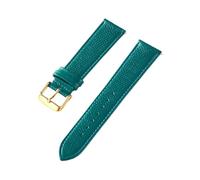 BBPLWEEA Palm Printed Leather Strap Genuine Cowhide Watch Strap Handmade Blue Yellow Brown Brown Mens Ladies Watch Bracelet(Peacock Green Gold,15mm)