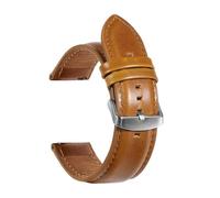 BBPLWEEA YingYou 18mm 20mm 22mm 24mm 26mm Vintage Genuine Leather Straps Cowhide Watch Band Quick Release Bracelet(Yellow Brown,22mm)