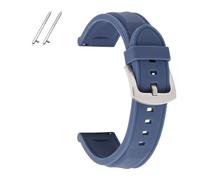 BBPLWEEA YingYou 18mm 20mm 22mm 24mm Watchband Waterproof Sports Silicone Strap Quick Release Rubber Wrist Watch Band Belt Wristband(Blue (silver buckle),22mm)