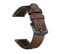 BBPLWEEA YingYou 20mm 22mm Handmade Head Layer Cowhide Leather Watch Strap Quick Release Universal Replacement Watch Band Wristband(Coffee black buckle,22mm)