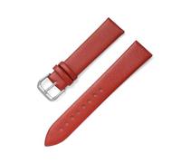 BBPLWEEA YingYou 8mm 10mm 12mm 13mm 14mm 15mm 16mm 17mm 18mm 19mm 20mm 21mm 22mm Ultra Thin Leather Watch Strap Soft Plain Waterproof Band(Red,14mm)