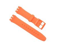 BBPLWEEA YingYou Black Watchband Compatible With Swatch Strap Buckle Silicone Watch Band 17mm 19mm 20mm Rubber Strap16MM Accessories(Orange,16mm)